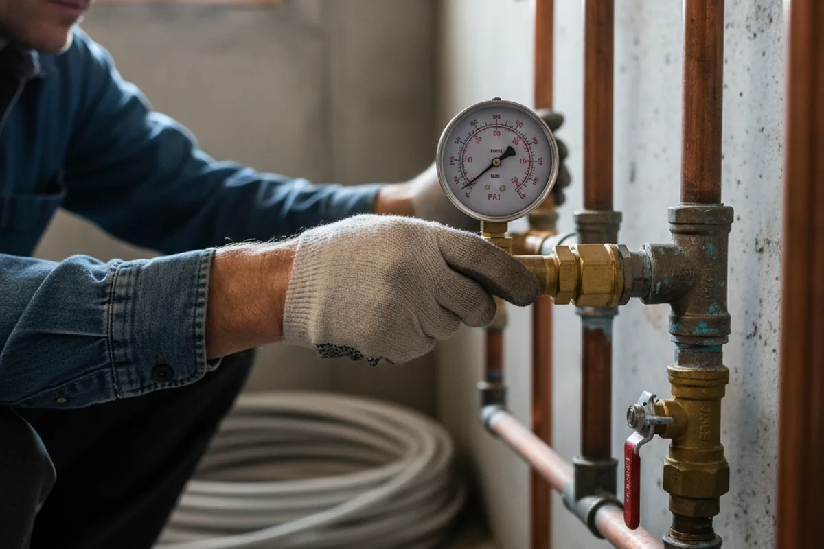 Pressure testing a repaired line during Water Line Repair in Surprise